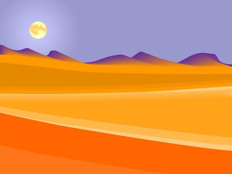 Desert Dunes at Dusk — Orange