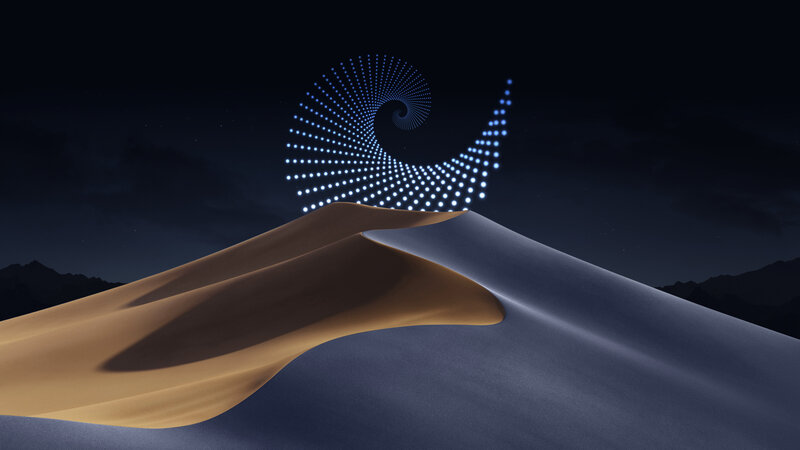 Desert Dunes at Night — Blue