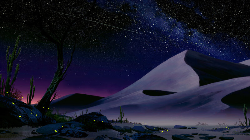 Desert Dunes at Night — Purple, Serene