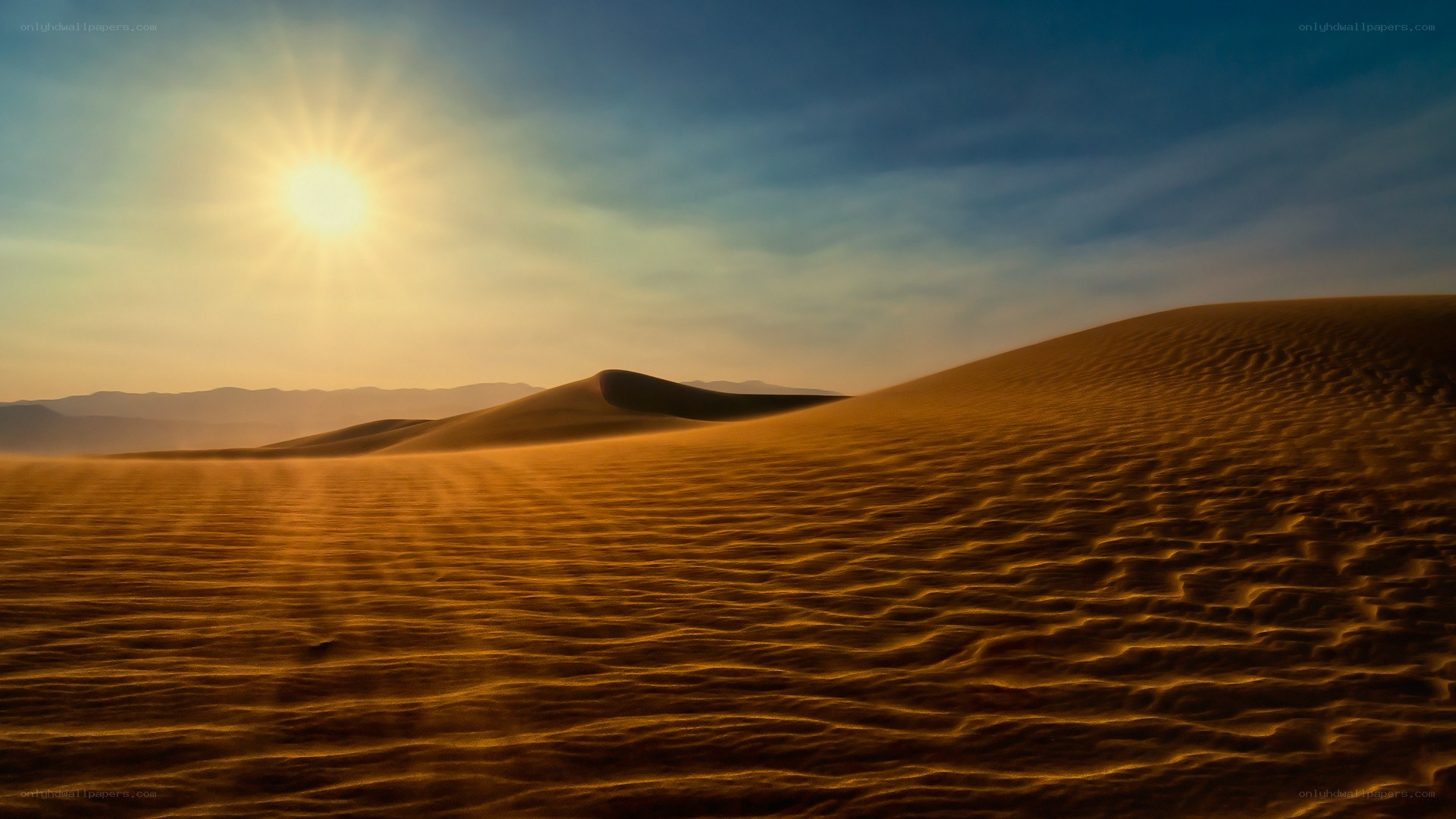 Desert dunes at sunrise