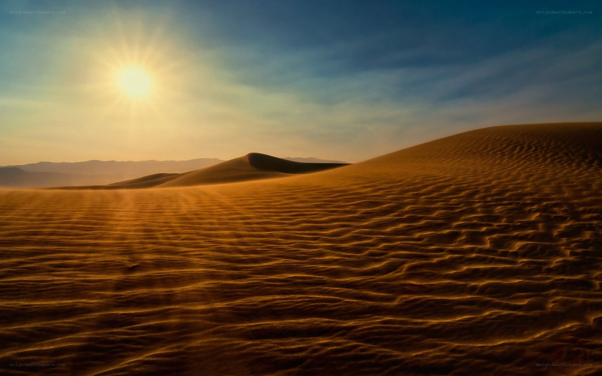 Desert dunes at sunrise