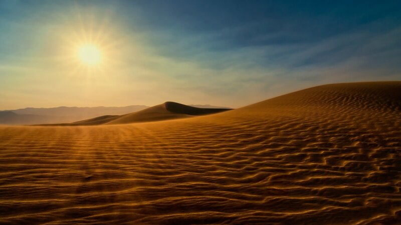 Desert dunes at sunrise