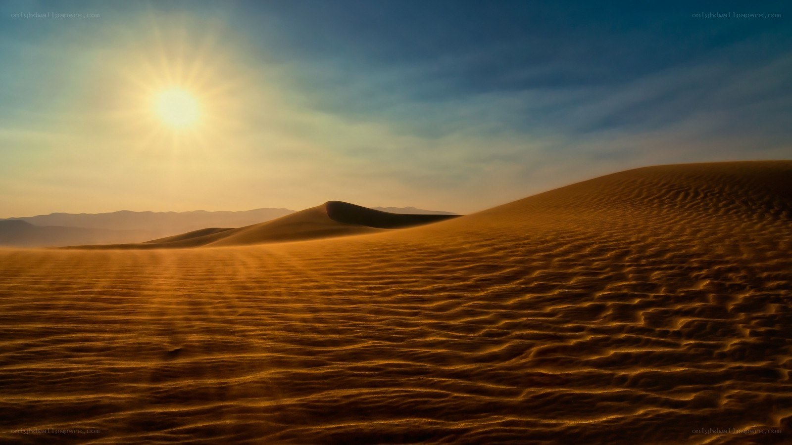 Desert dunes at sunrise