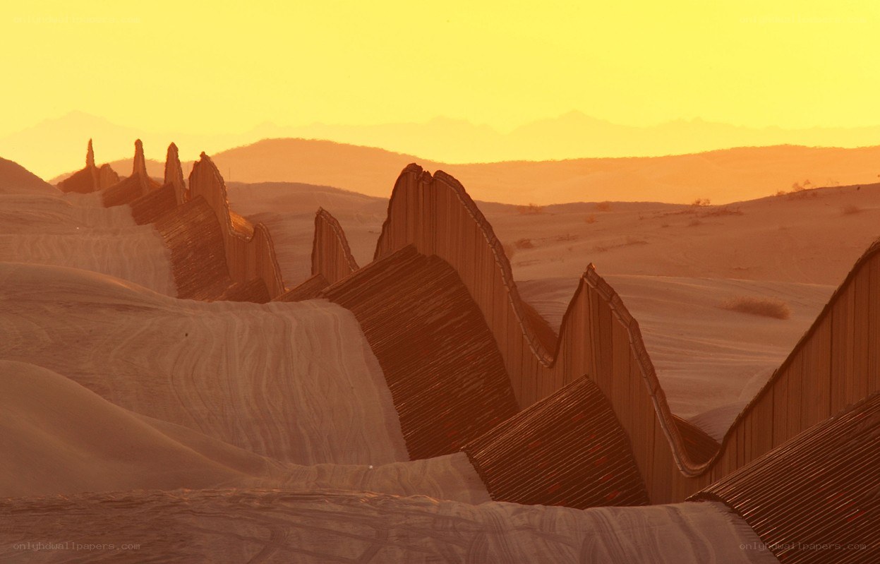 Desert dunes at sunset