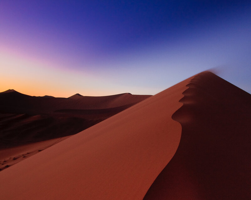 Desert dunes at sunset