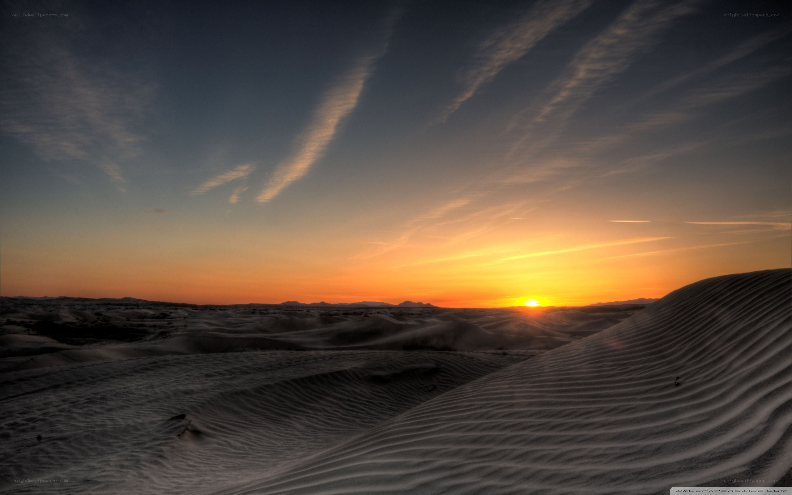 Desert dunes at sunset