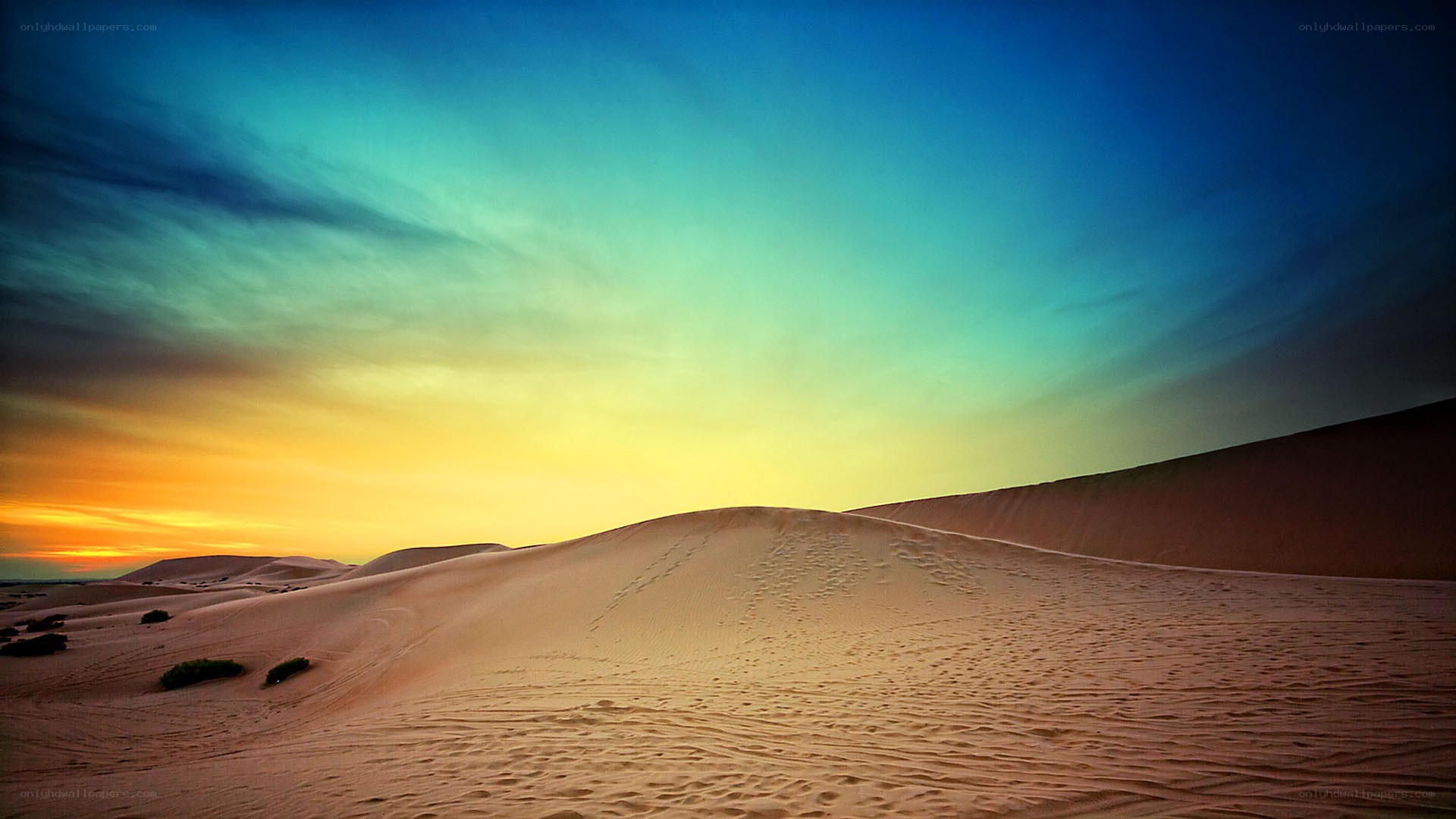 Desert dunes at sunset
