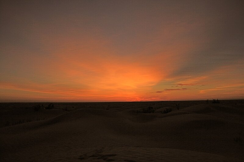 Desert Dunes at Sunset — Orange