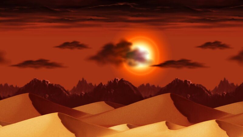 Desert Dunes at Sunset — Red