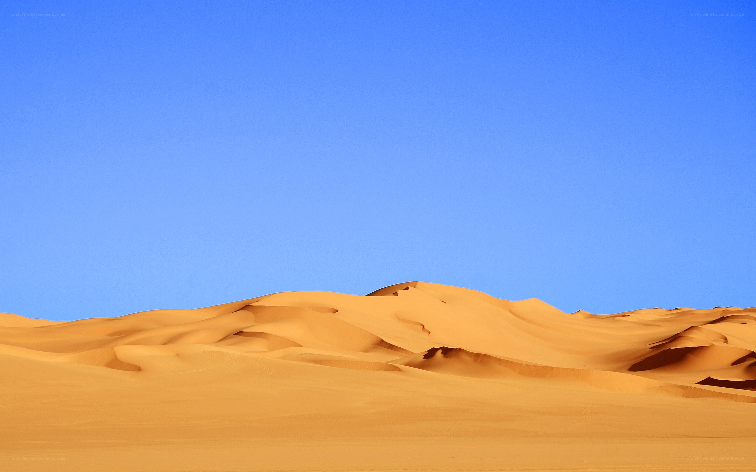 Desert dunes under blue sky