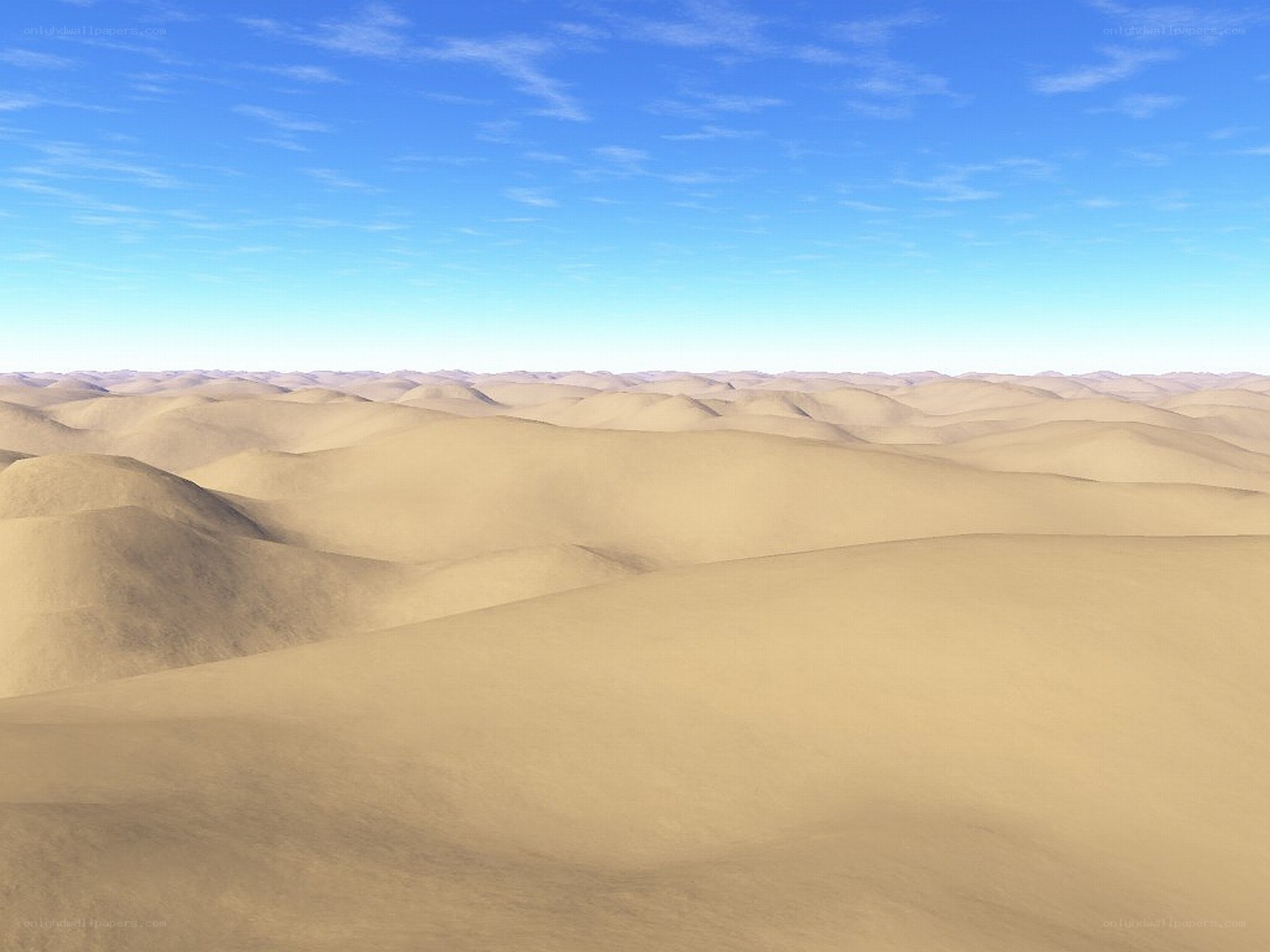 Desert dunes under blue sky