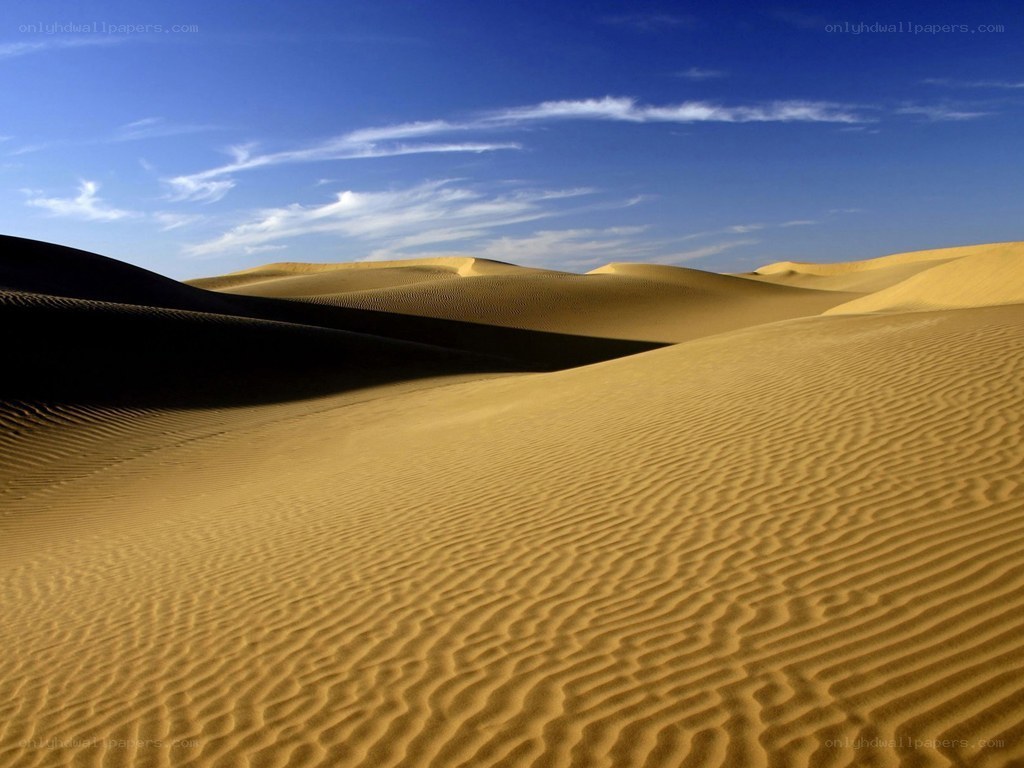 Desert dunes under blue sky