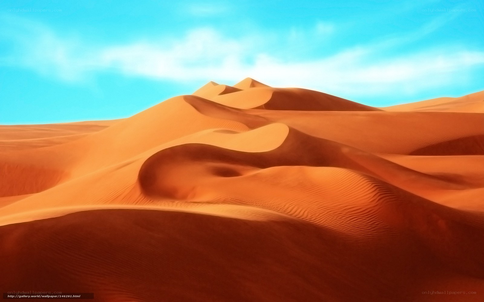 Desert dunes under blue sky