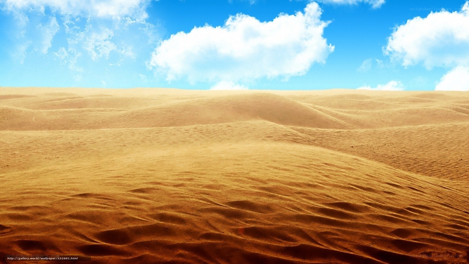 Desert dunes under blue sky