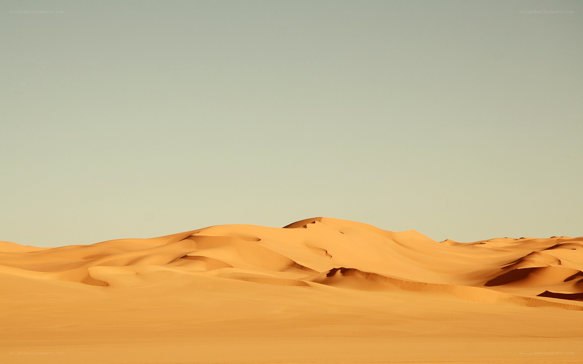 Desert dunes under clear sky