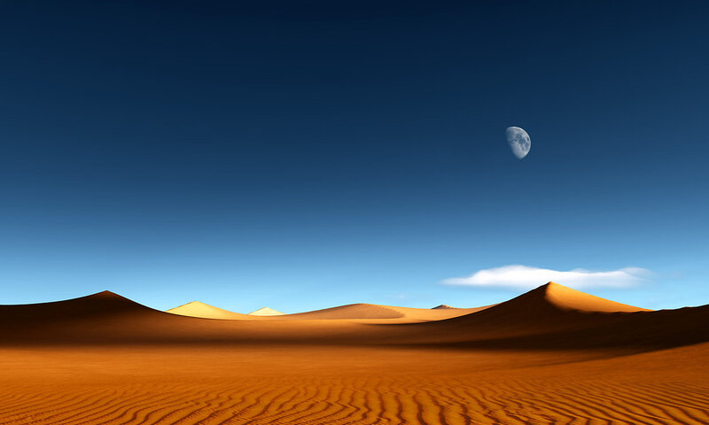 Desert Dunes under Moon