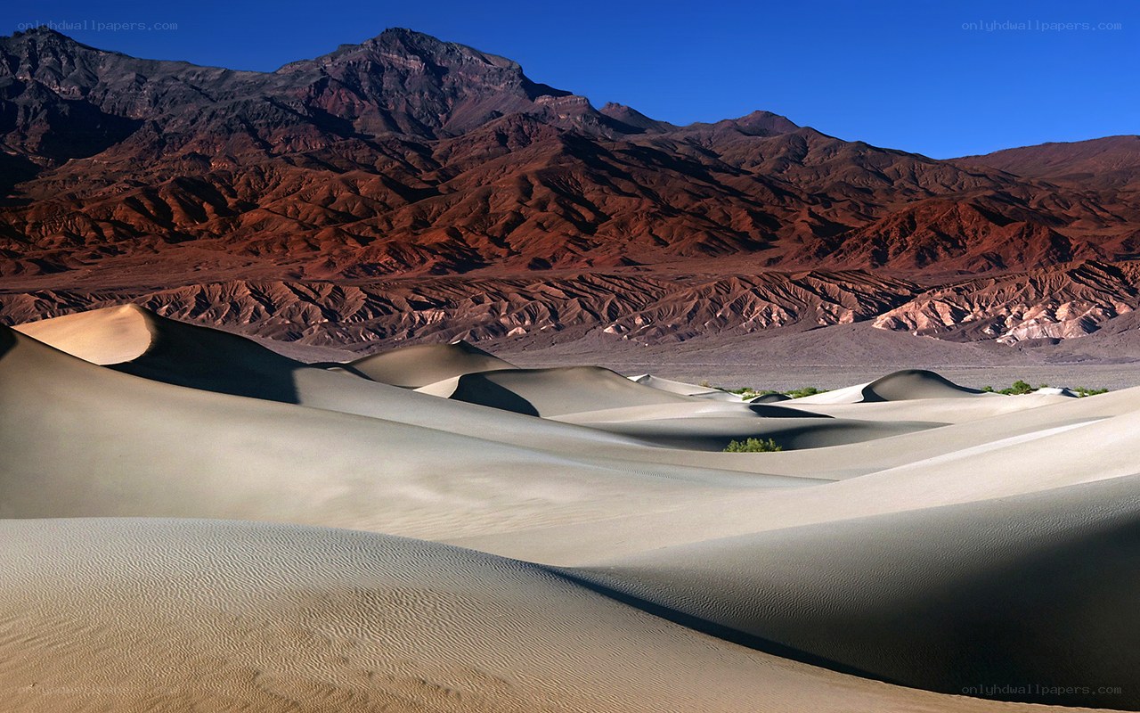 Desert dunes with mountains