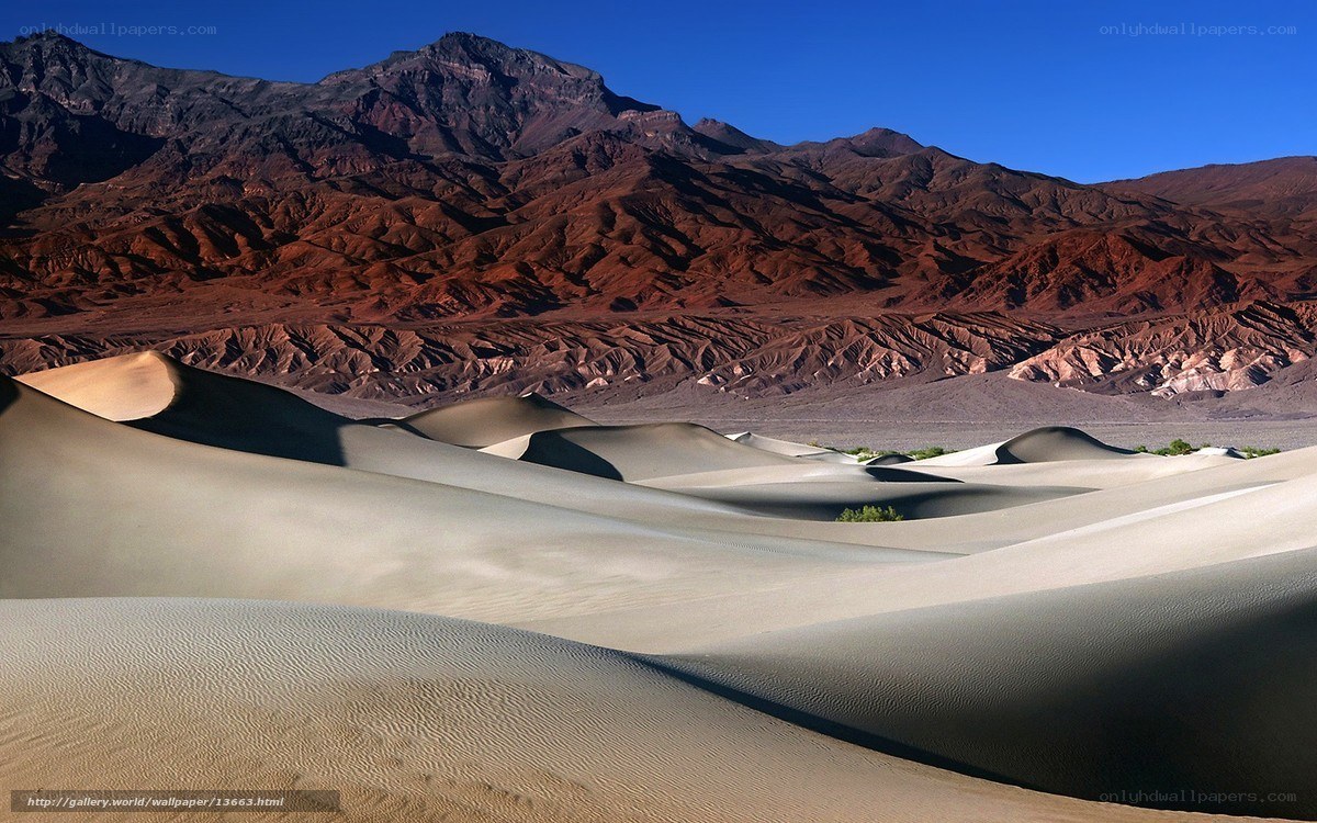 Desert dunes with mountains