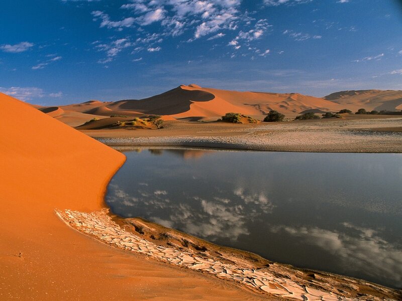 Desert Dunes with Pond