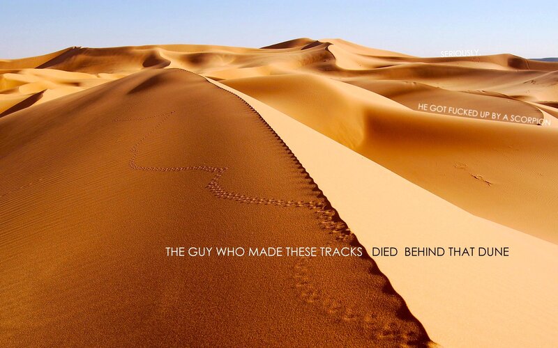 Desert dunes with text