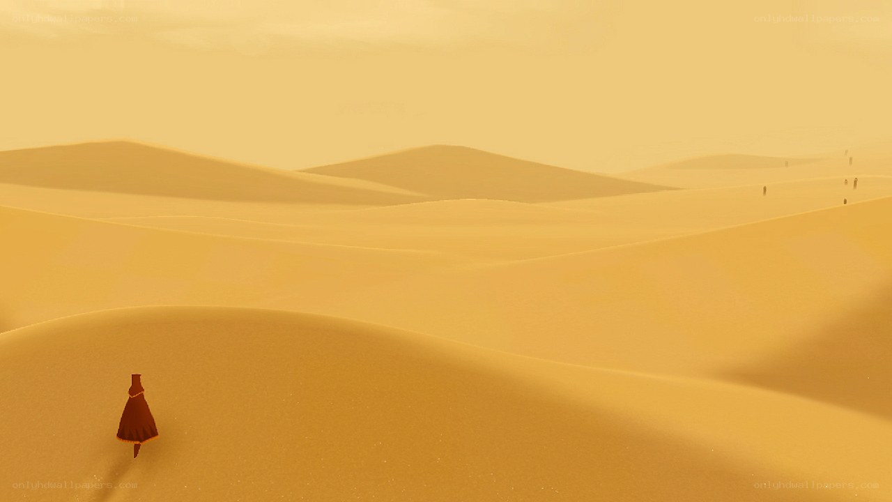 desert dunes with travelers
