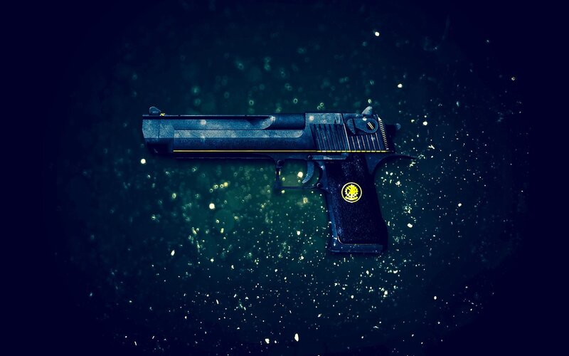 Desert Eagle Pistol — Black, Dramatic, Digital Art