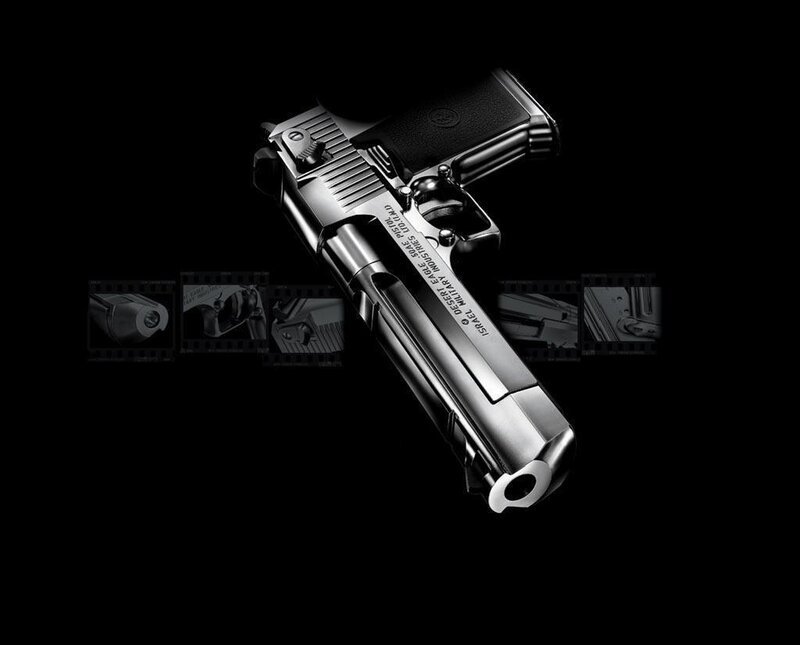 Desert Eagle Pistol — Black, Dramatic, Photograph, Film Strip