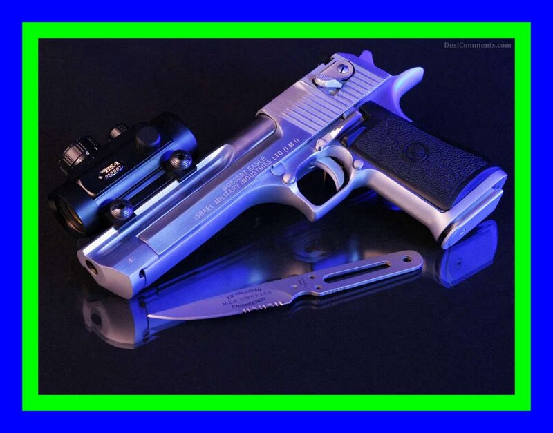 Desert Eagle Pistol — Black, Dramatic