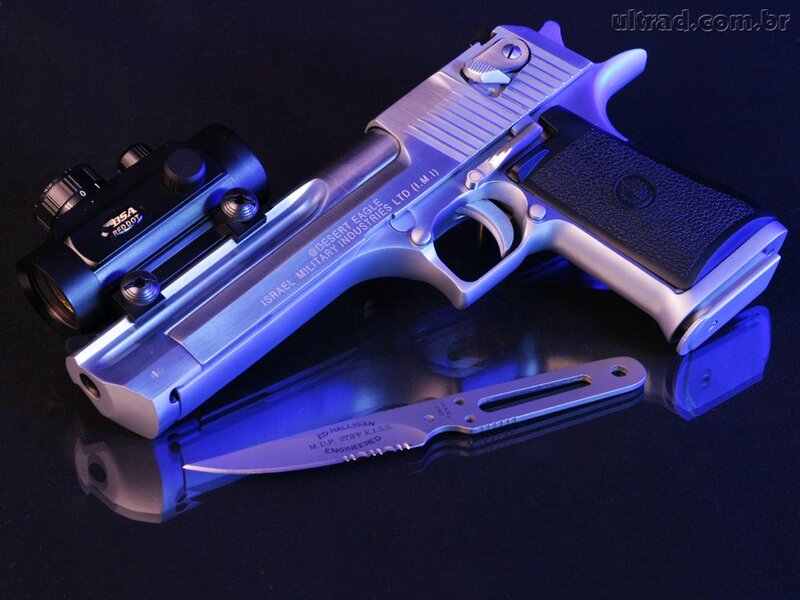 Desert Eagle Pistol — Blue, Dramatic, Photograph