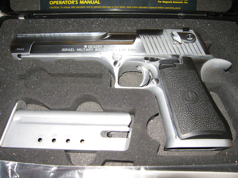 Desert Eagle pistol in case