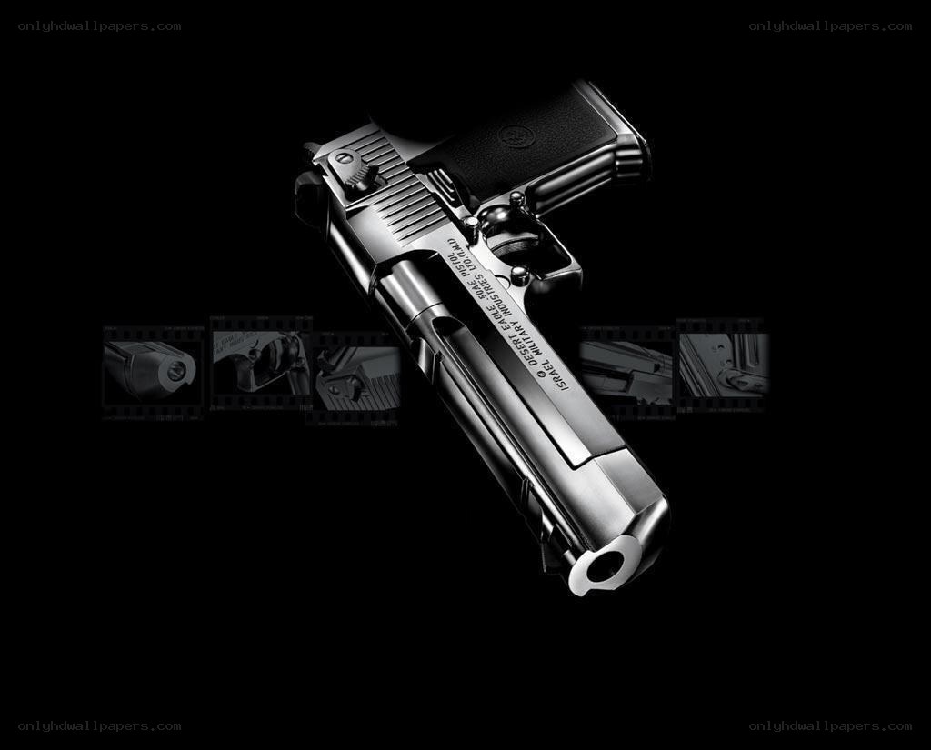 Desert Eagle pistol on black