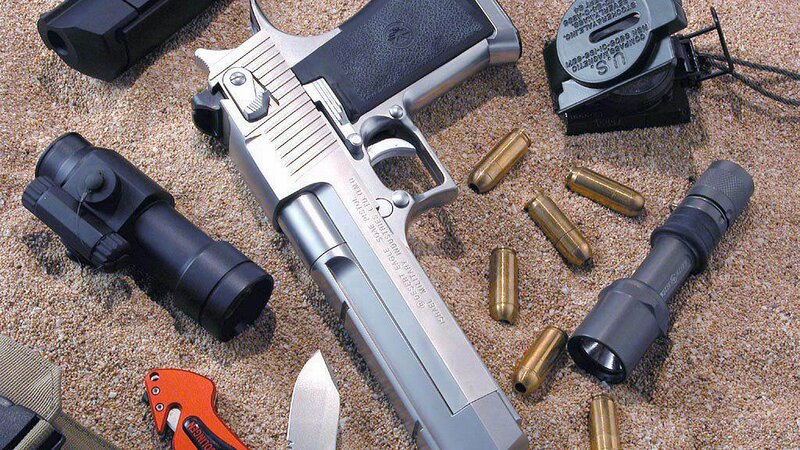 Desert Eagle Pistol with Accessories — Silver