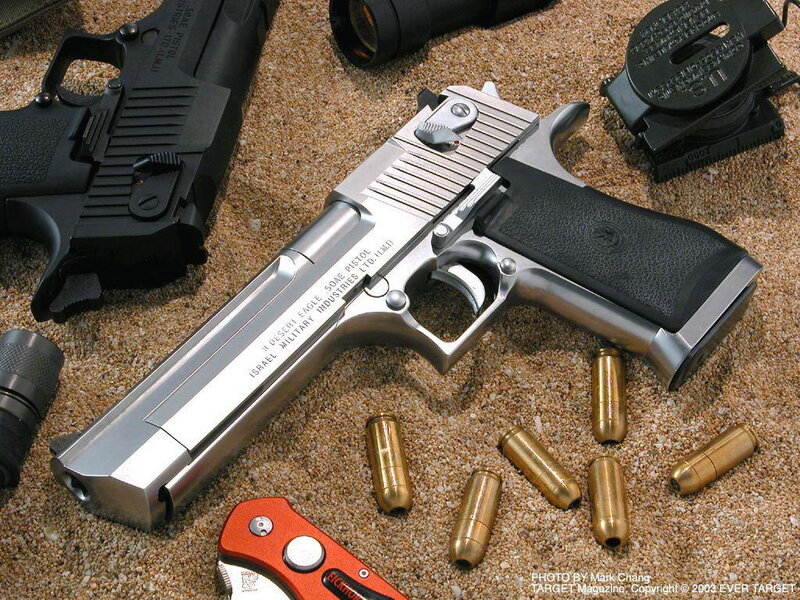 Desert Eagle pistol with ammunition