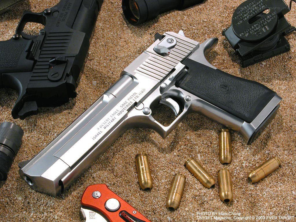 Desert Eagle pistol with ammunition