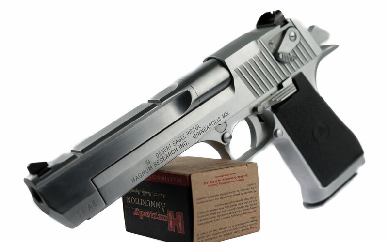 Desert Eagle pistol with ammunition