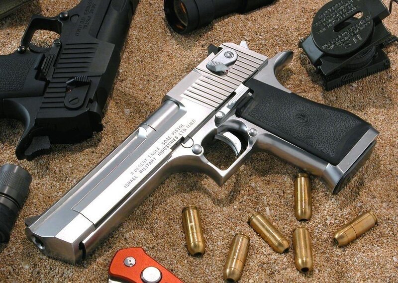 Desert Eagle pistol with ammunition