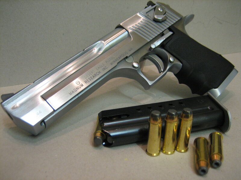 Desert Eagle pistol with ammunition