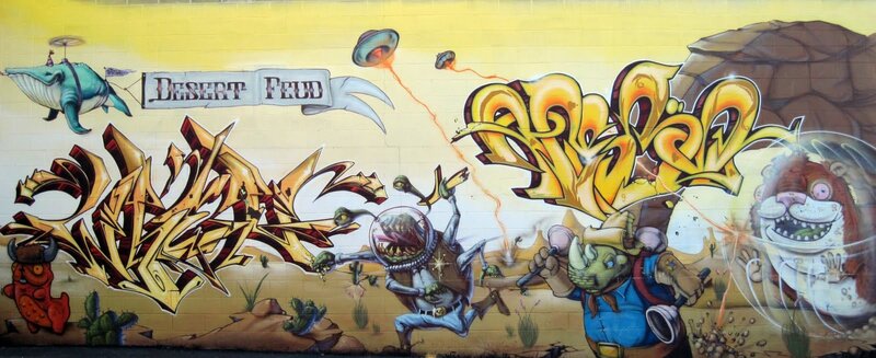 Desert Feud graffiti mural