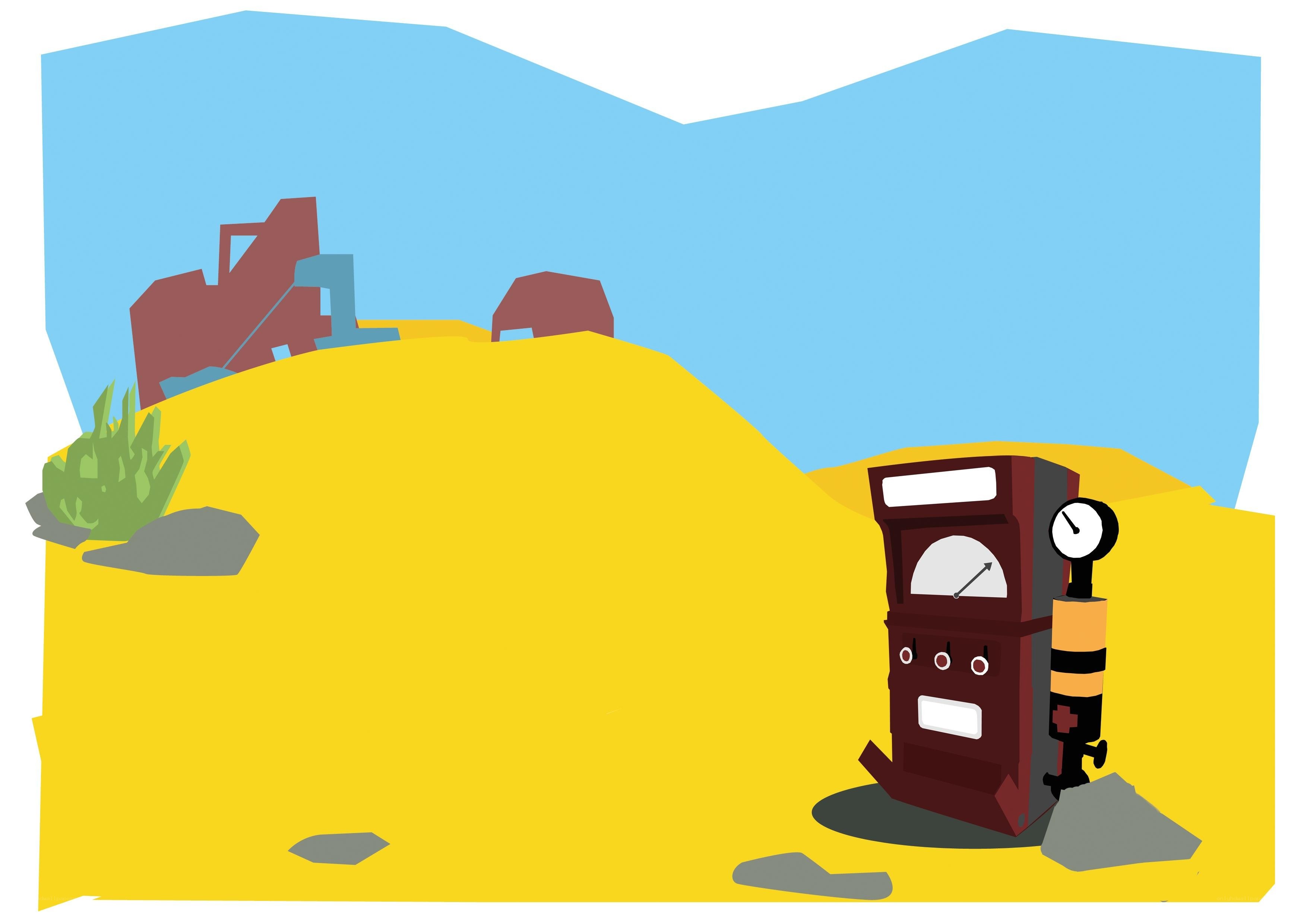 desert gas pump illustration