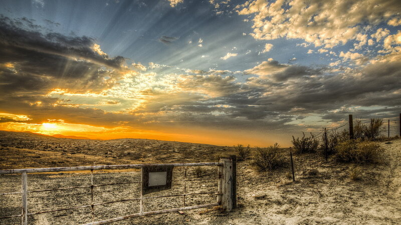 Desert Gate at Sunset — Orange
