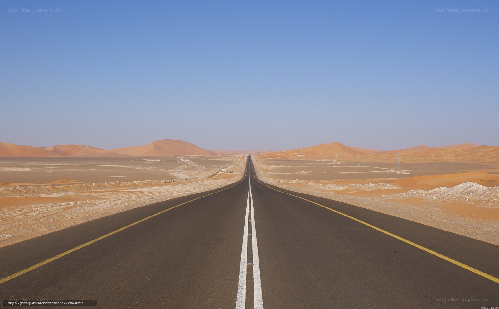 Desert highway stretching into the distance