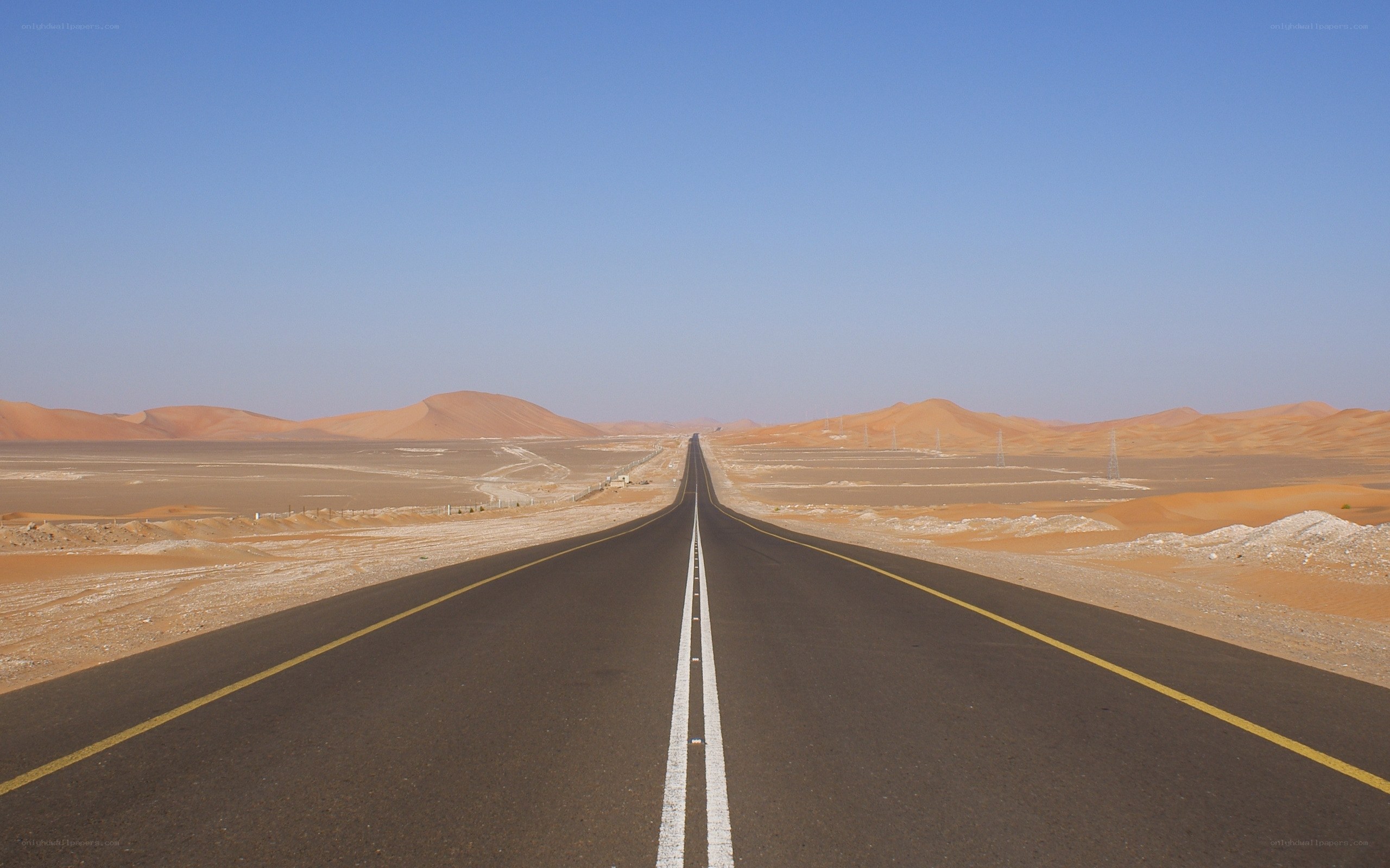 Desert highway stretching into the distance
