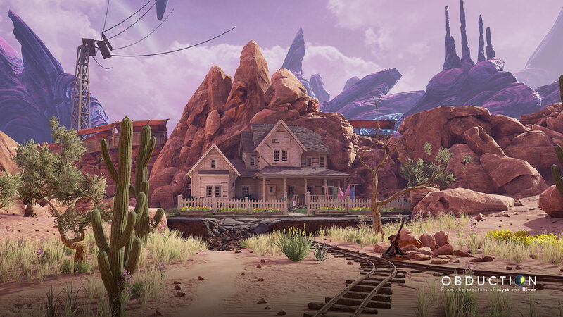 Desert House with Train Tracks