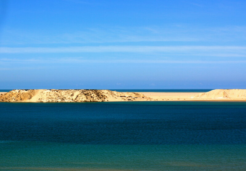 Desert island with turquoise water