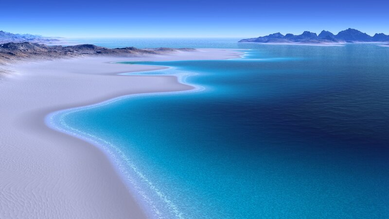Desert Island with Turquoise Water — Blue, Serene