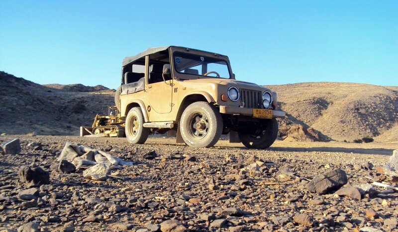 Desert jeep with trailer