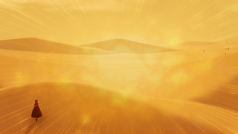 desert journey at golden hour
