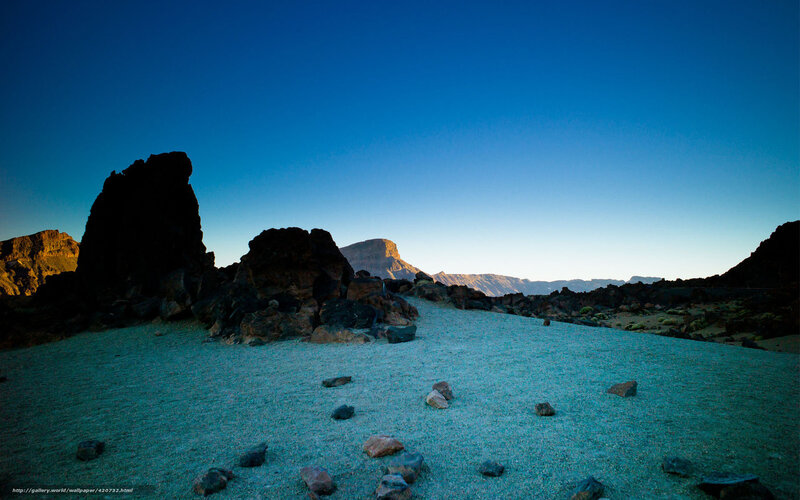 Desert landscape at dusk