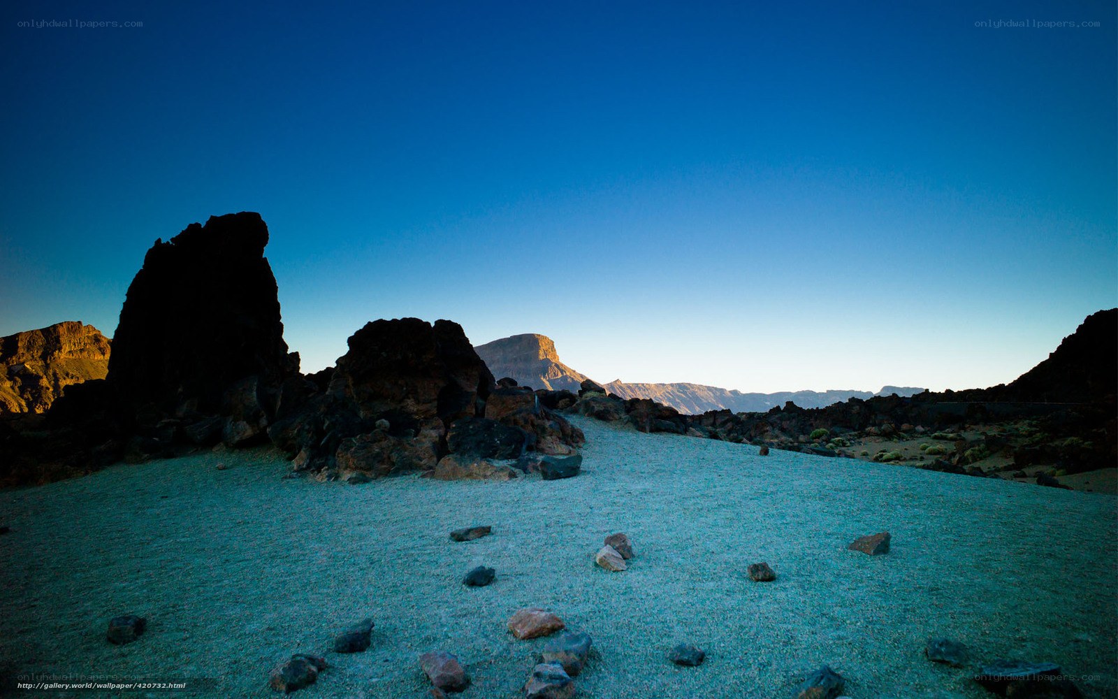Desert landscape at dusk
