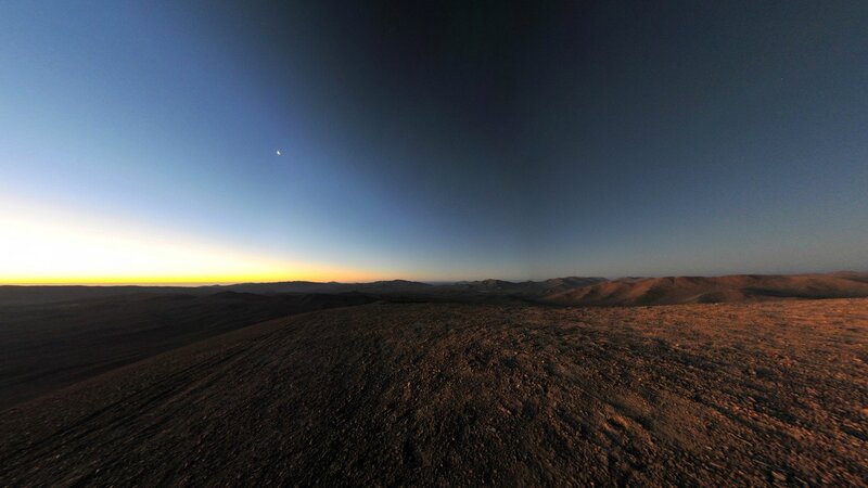 Desert Landscape at Dusk — Blue, Serene, Sunset
